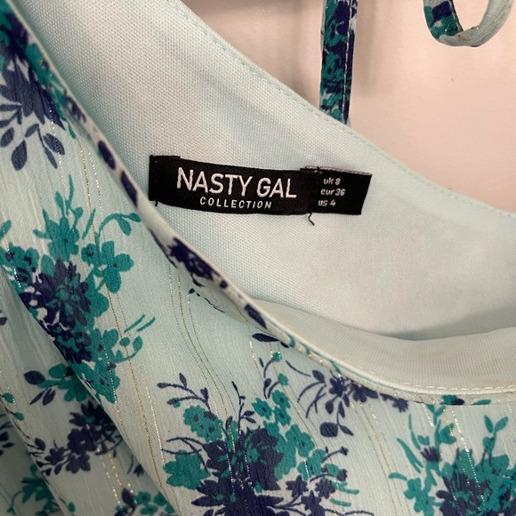 Floral Print Drape Front Mini Dress - Picture 5 of 7